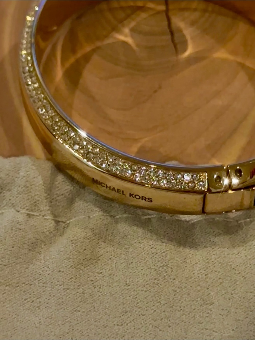 New - Michael Kors Gold Bangle Bracelet with Pave’ style Crystals. Never worn. - Picture 5 of 7